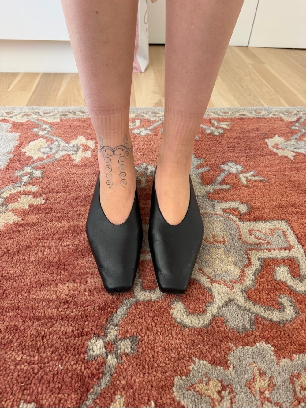 Vagabond Black Square-Toe Slip-On Flats